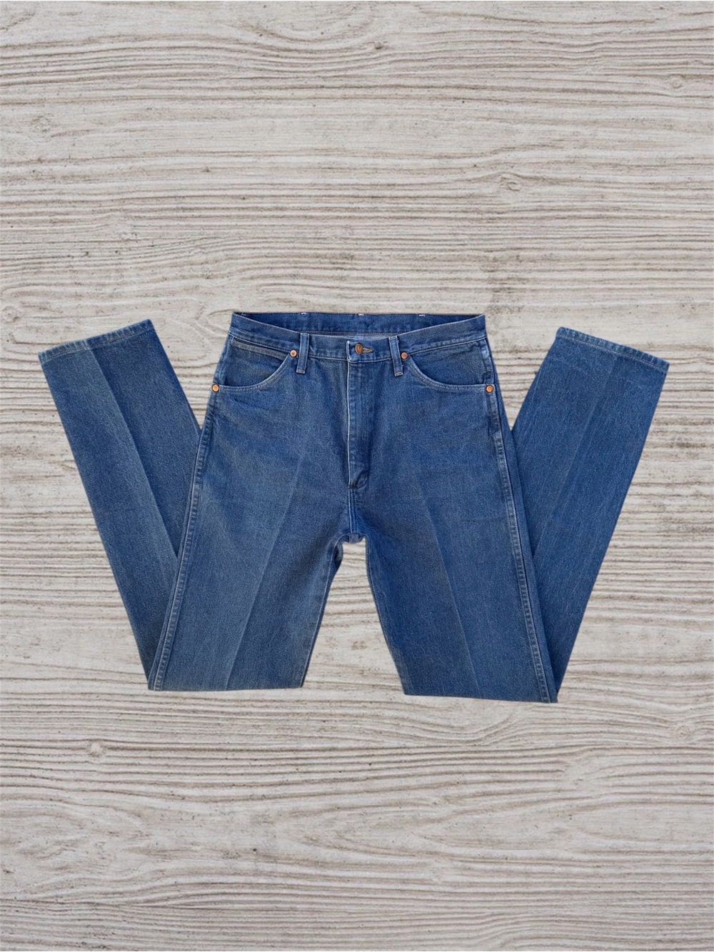 Wrangler Cowboy Cut Original Fit Starched Pressed Indigo Blue Jeans, Men’s 35x38